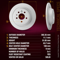 Metrix Premium Rear Disc Brake Rotor 84417MF aftermarket car parts