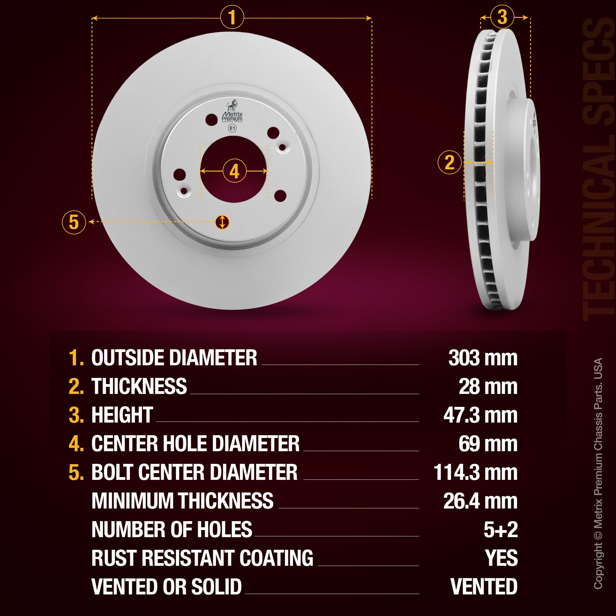 Metrix Premium Front Disc Brake Rotor Kit 92362MT aftermarket car parts