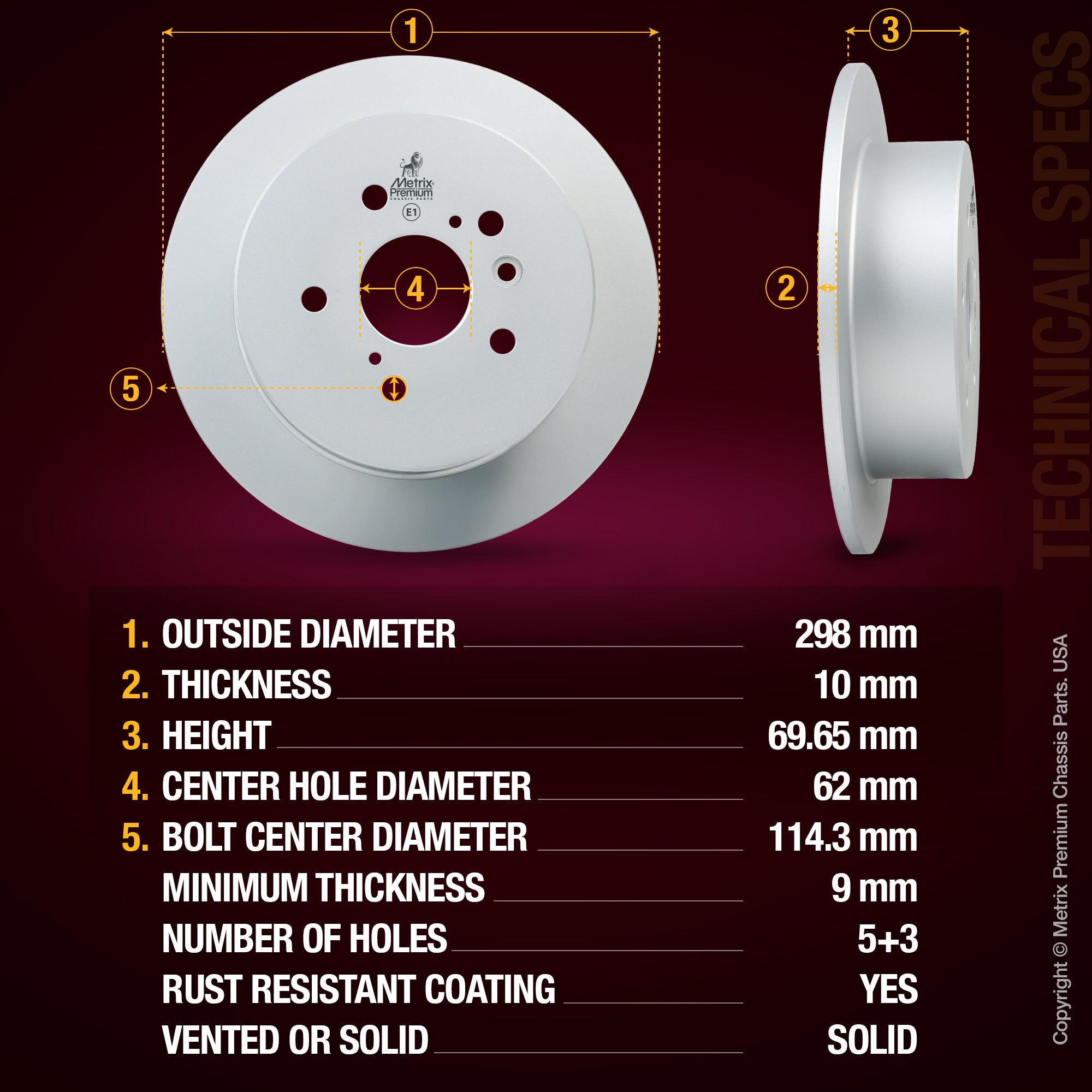 Metrix Premium Rear Disc Brake Rotor 84431MF aftermarket car parts