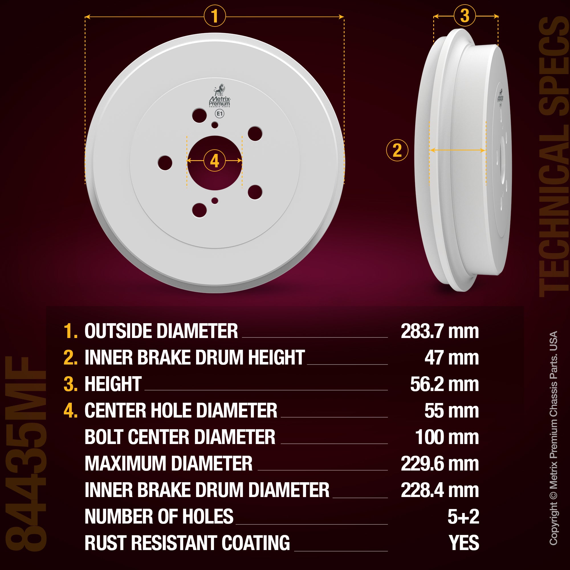 Metrix Premium Rear Brake Drum Kit 92233MT aftermarket car parts