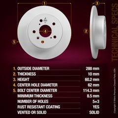 Metrix Premium Rear Disc Brake Rotor 84442MF aftermarket car parts