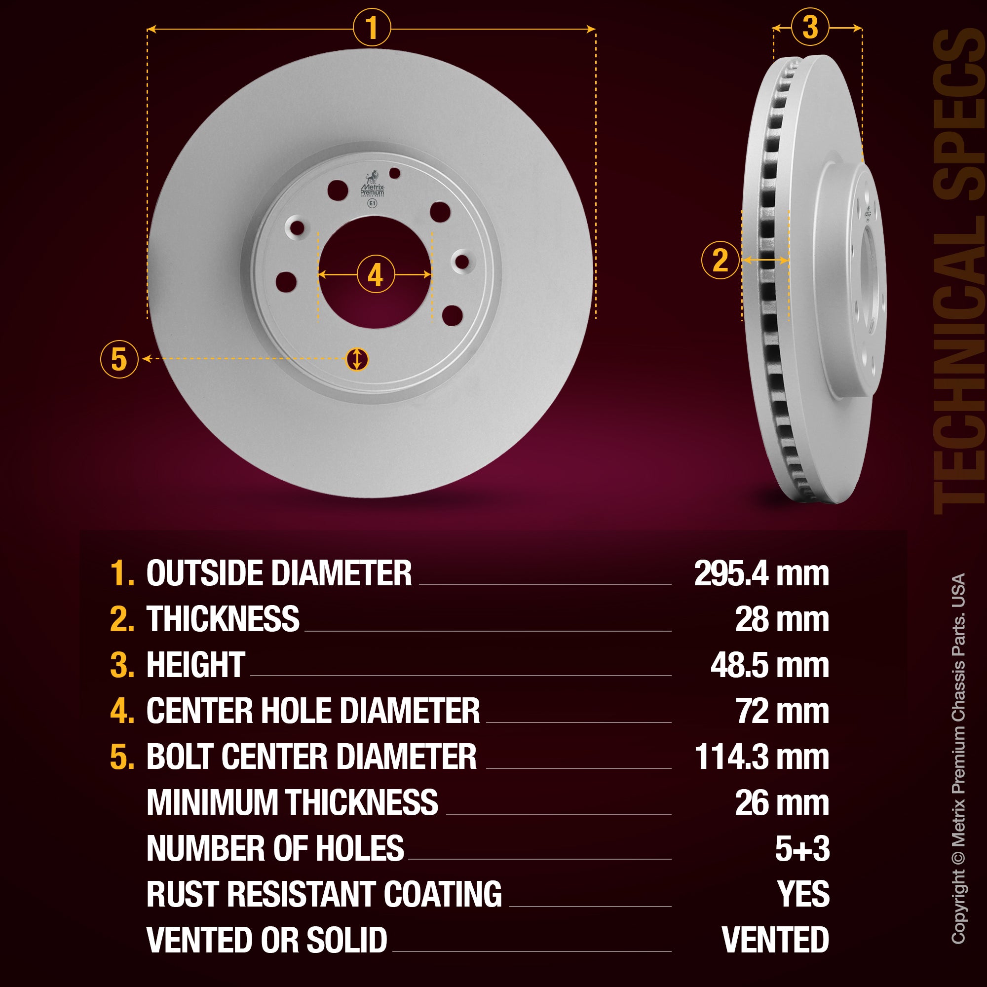 Metrix Premium Front Disc Brake Rotor Kit 92311MT aftermarket car parts
