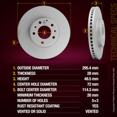 Metrix Premium Front Disc Brake Rotor Kit 92311MT aftermarket car parts
