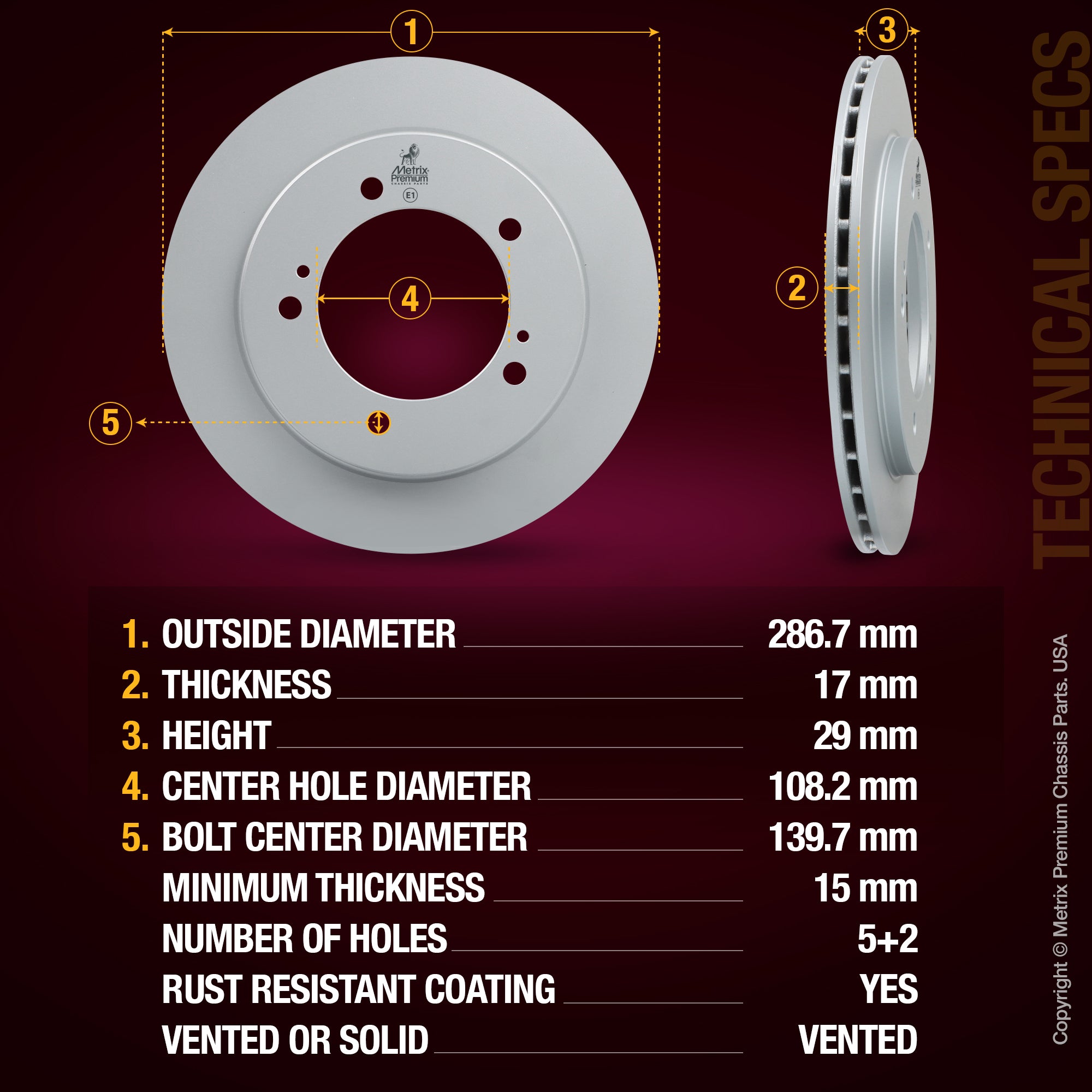Metrix Premium Front Disc Brake Rotor 84453MF aftermarket car parts
