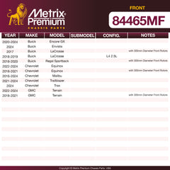 Metrix Premium Front Disc Brake Rotor 84465MF OEM fit spare parts