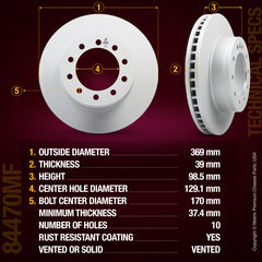 Metrix Premium Front Disc Brake Rotor Kit 92285MT aftermarket car parts