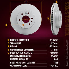 Metrix Premium Front Disc Brake Rotor 84476MF aftermarket car parts