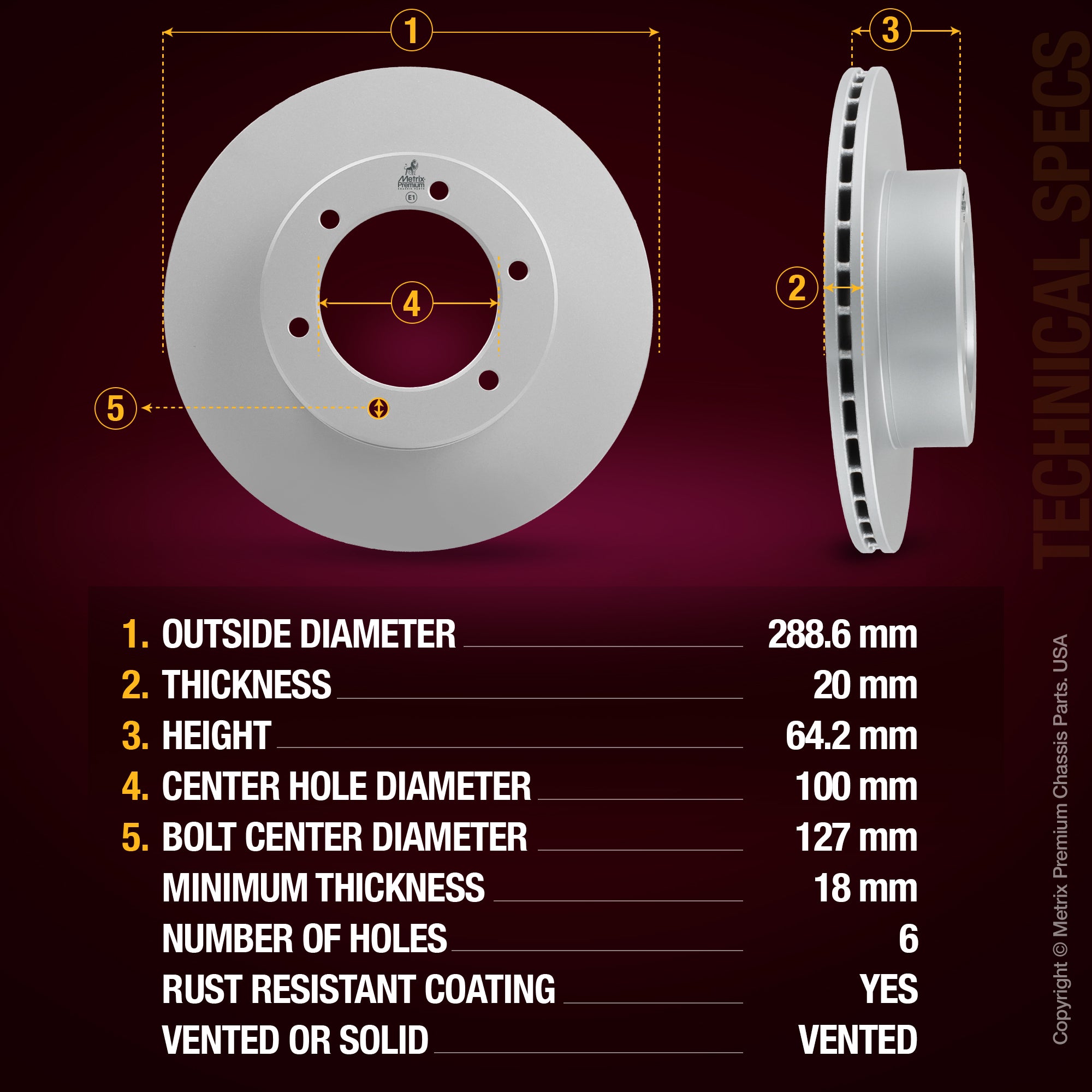 Metrix Premium Front Disc Brake Rotor 84484MF aftermarket car parts