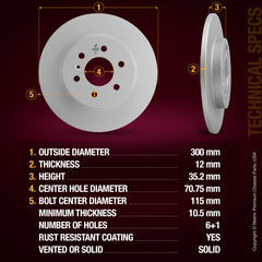 Metrix Premium Rear Disc Brake Rotor 84486MF aftermarket car parts