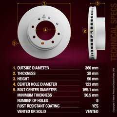 Metrix Premium Front Disc Brake Rotor Kit 92403MT aftermarket car parts