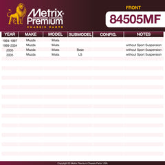 Metrix Premium Chassis Parts Front Disc Brake Rotor 84505MF aftermarket car parts
