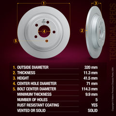 Metrix Premium Rear Disc Brake Rotor Kit 92660MT aftermarket car parts
