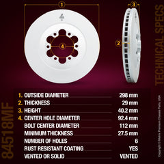 Metrix Premium Front Disc Brake Rotor Kit 92257MT aftermarket car parts