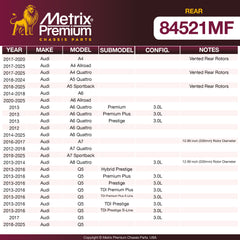 Metrix Premium Rear Disc Brake Rotor 84521MF OEM fit spare parts