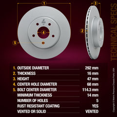 Metrix Premium Rear Disc Brake Rotor 84550MF aftermarket car parts