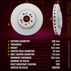 Metrix Premium Front Disc Brake Rotor 84555MF aftermarket car parts