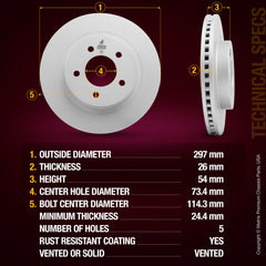 Metrix Premium Front Disc Brake Rotor Kit 92353MT aftermarket car parts