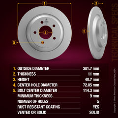 Metrix Premium Rear Disc Brake Rotor Kit 92351MT aftermarket car parts