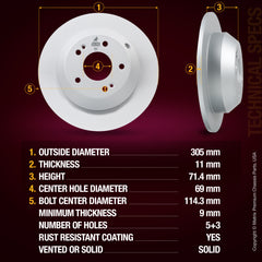 Metrix Premium Rear Disc Brake Rotor Kit 92657MT aftermarket car parts