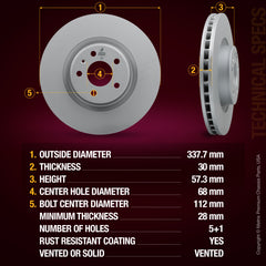 Metrix Premium Front Disc Brake Rotor Kit 92568MT aftermarket car parts