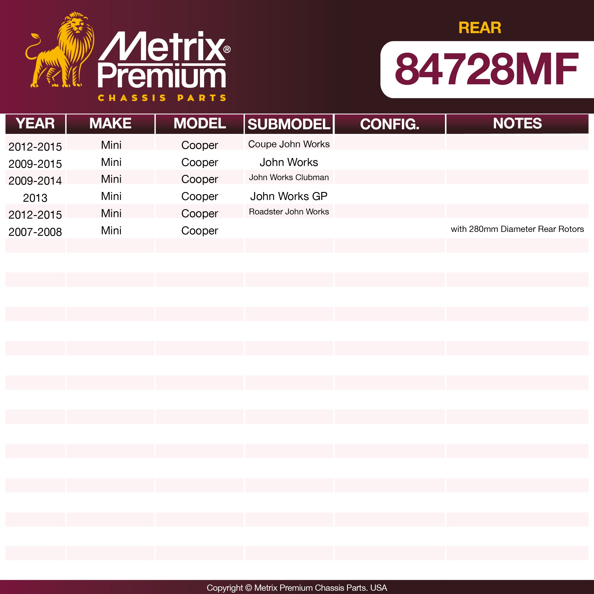 Metrix Premium Chassis Parts  suspension steering brake parts