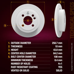 Metrix Premium Rear Disc Brake Rotor Kit 92304MT aftermarket car parts