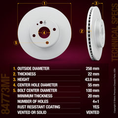 Metrix Premium Front Disc Brake Rotor 84773MF aftermarket car parts