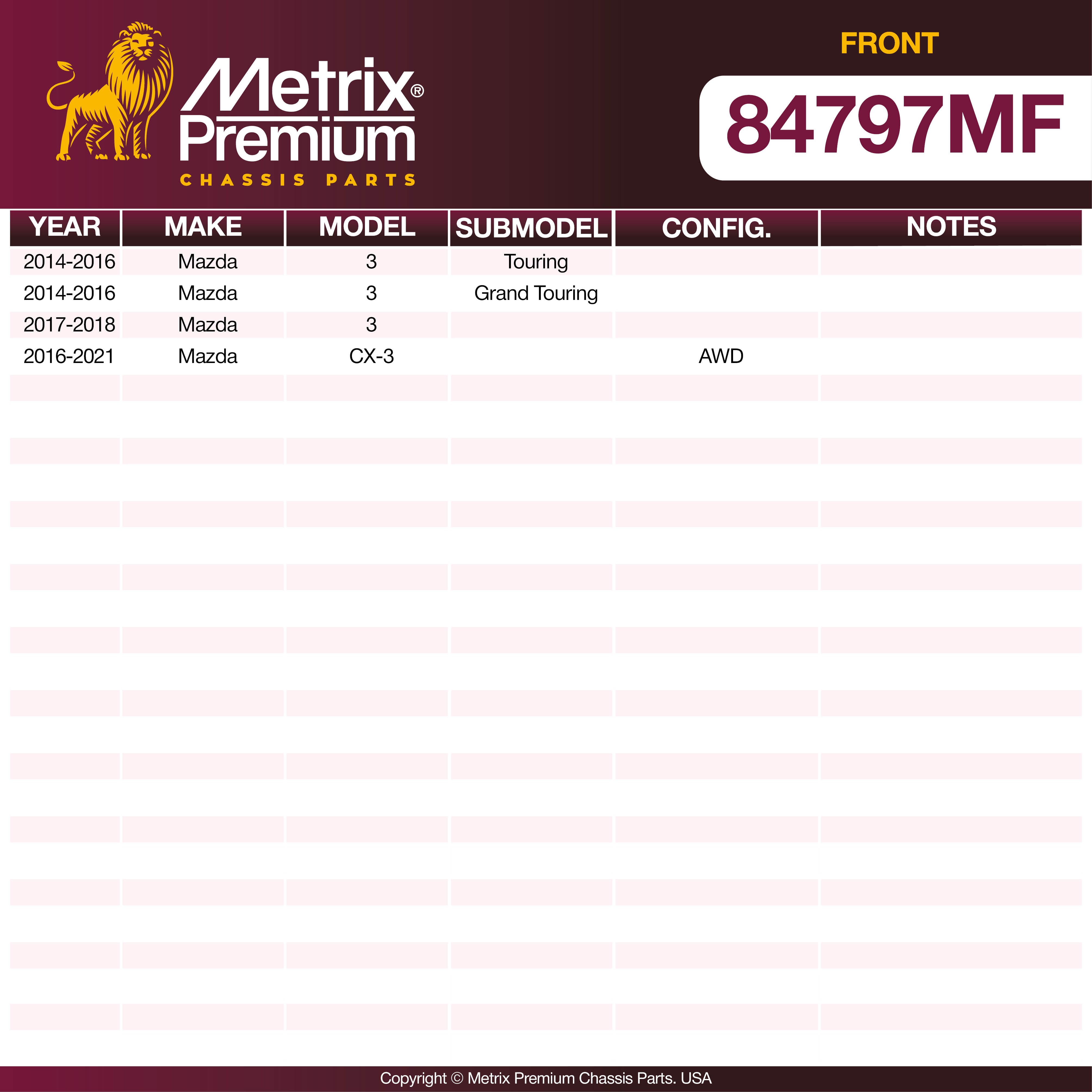 Metrix Premium Front Disc Brake Rotor 84797MF OEM fit spare parts