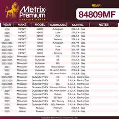 Metrix Premium Rear Disc Brake Rotor 84809MF OEM fit spare parts