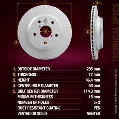 Metrix Premium Rear Disc Brake Rotor 84810MF aftermarket car parts
