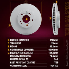 Metrix Premium Front Disc Brake Rotor 84828MF aftermarket car parts