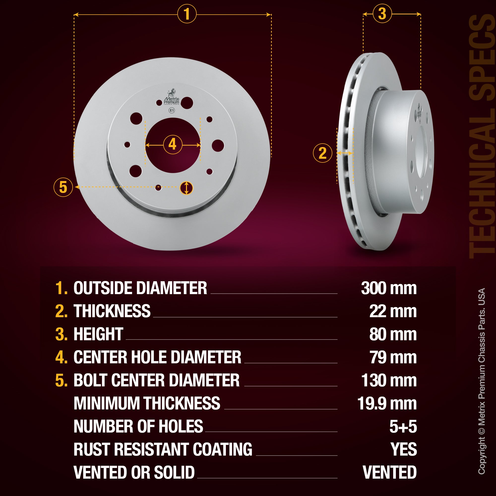 Metrix Premium Rear Disc Brake Rotor Kit 92646MT aftermarket car parts