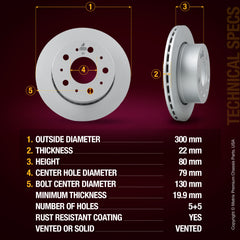 Metrix Premium Rear Disc Brake Rotor 84831MF aftermarket car parts