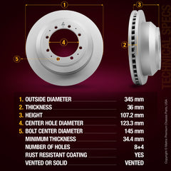 Metrix Premium Rear Disc Brake Rotor 84834MF aftermarket car parts
