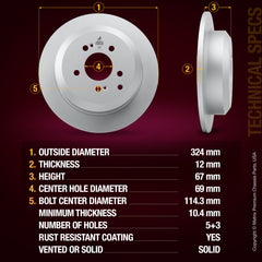 Metrix Premium Rear Disc Brake Rotor 84883MF aftermarket car parts