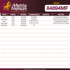 Metrix Premium Front Disc Brake Rotor 84894MF OEM fit spare parts