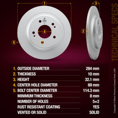 Metrix Premium Rear Disc Brake Rotor Kit 92641MT aftermarket car parts