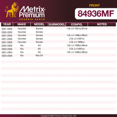 Metrix Premium Chassis Parts Front Disc Brake Rotor 84936MF aftermarket car parts