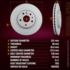 Metrix Premium Front Disc Brake Rotor 84939MF aftermarket car parts
