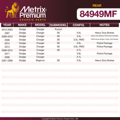 Metrix Premium Rear Disc Brake Rotor 84949MF OEM fit spare parts