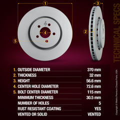 Metrix Premium Front Disc Brake Rotor 84972MF aftermarket car parts