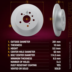 Metrix Premium Rear Disc Brake Rotor Kit 92636MT aftermarket car parts