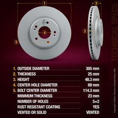 Metrix Premium Front Disc Brake Rotor 84986MF aftermarket car parts