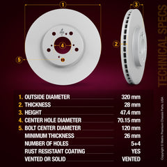 Metrix Premium Front Disc Brake Rotor 84987MF aftermarket car parts