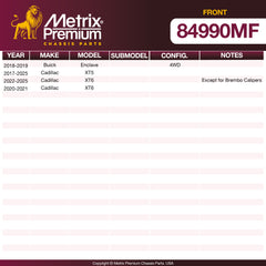 Metrix Premium Front Disc Brake Rotor 84990MF OEM fit spare parts
