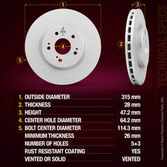 Metrix Premium Front Disc Brake Rotor 85007MF aftermarket car parts