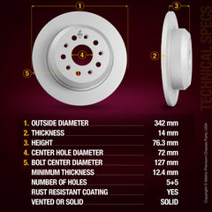 Metrix Premium Rear Disc Brake Rotor 85013MF aftermarket car parts