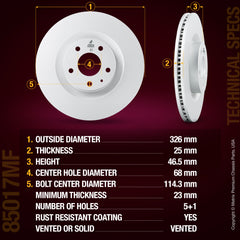 Metrix Premium Front Disc Brake Rotor Kit 92248MT aftermarket car parts