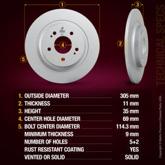 Metrix Premium Rear Disc Brake Rotor 85024MF aftermarket car parts