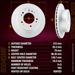 Metrix Premium Rear Disc Brake Rotor Kit 92247MT aftermarket car parts